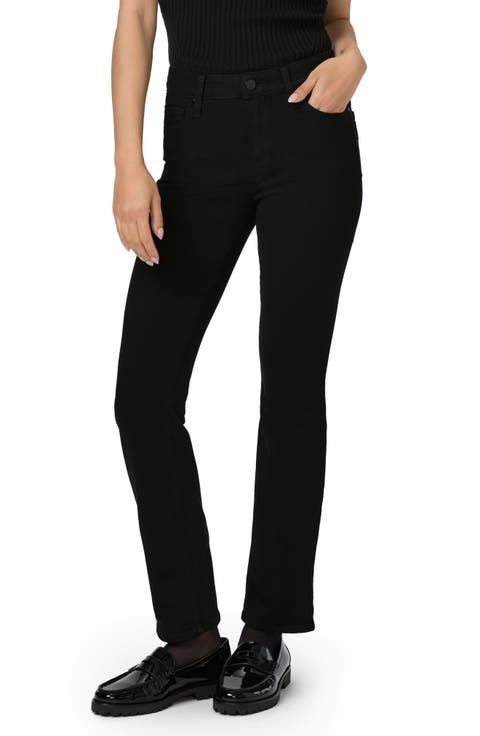 Cindy High Waist Ankle Straight Leg Jeans (Black Shadow) (Petite)