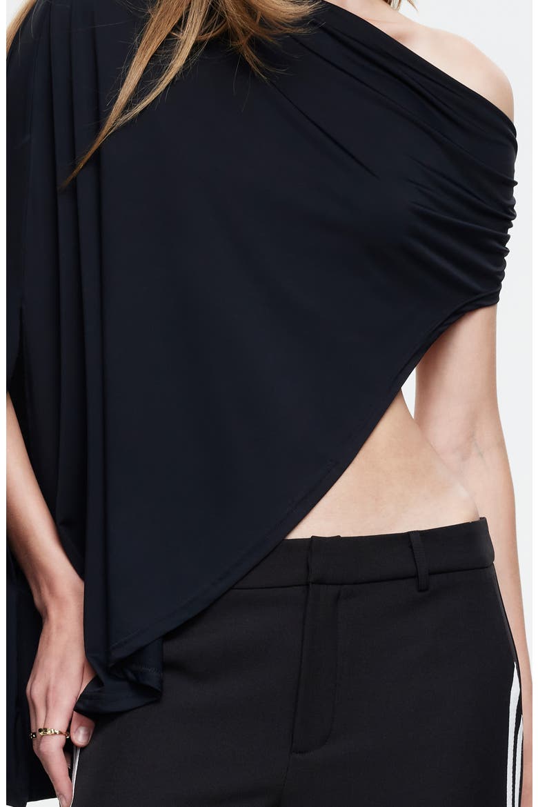 Reborn Asymmetric Poncho, Alternate, color, NOIR