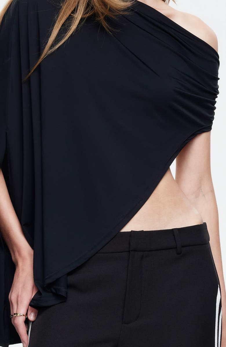 LIONESS Reborn Asymmetric Poncho, Alternate, color, Noir