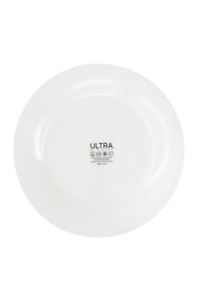 Gibson Ultra Ultra White Shadow 12 Piece Opal Glass Dinnerware Set, Alternate, color, White