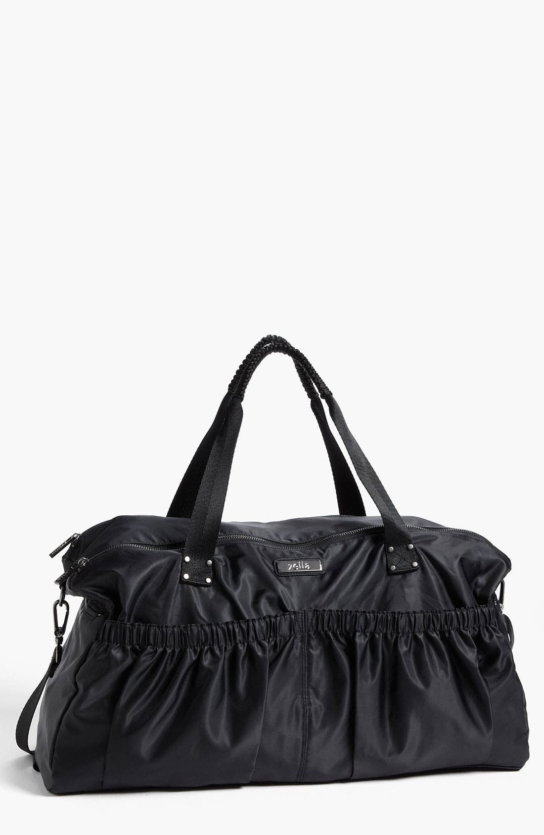 Pocketed Duffel Bag, Main, color, BLACK