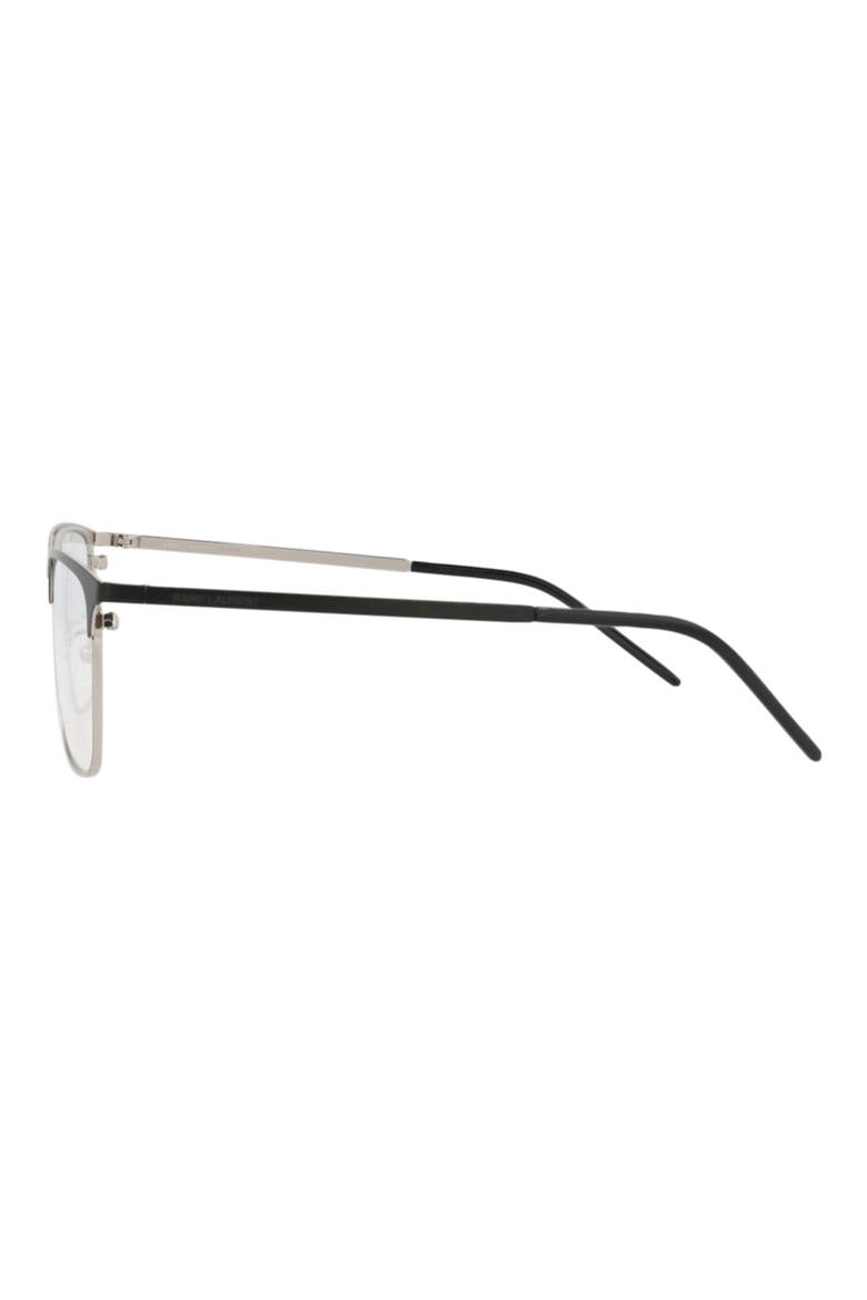 56mm Half Rim Metal Optical Frames, Alternate, color, BLACK BLACK TRANSPARENT