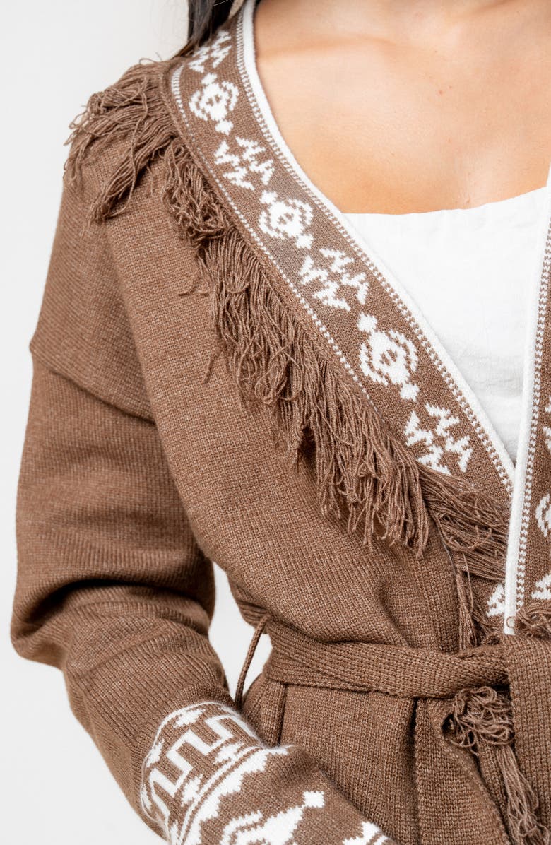 Beivy Belted Longline Cardigan, Alternate, color, Chocolate