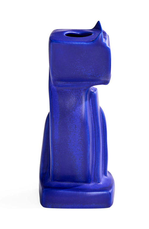 Jonathan Adler Cat Vase In Cobalt Blue