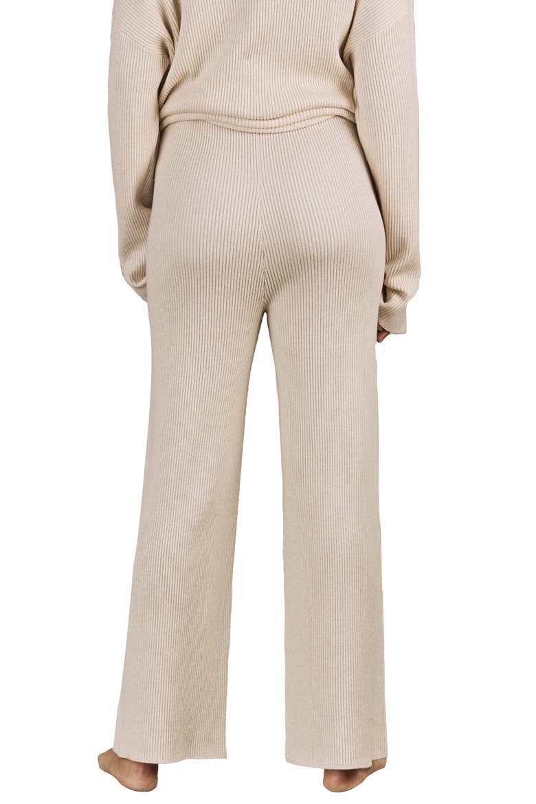 Rib Drawstring Maternity Pants, Alternate, color, CREAM