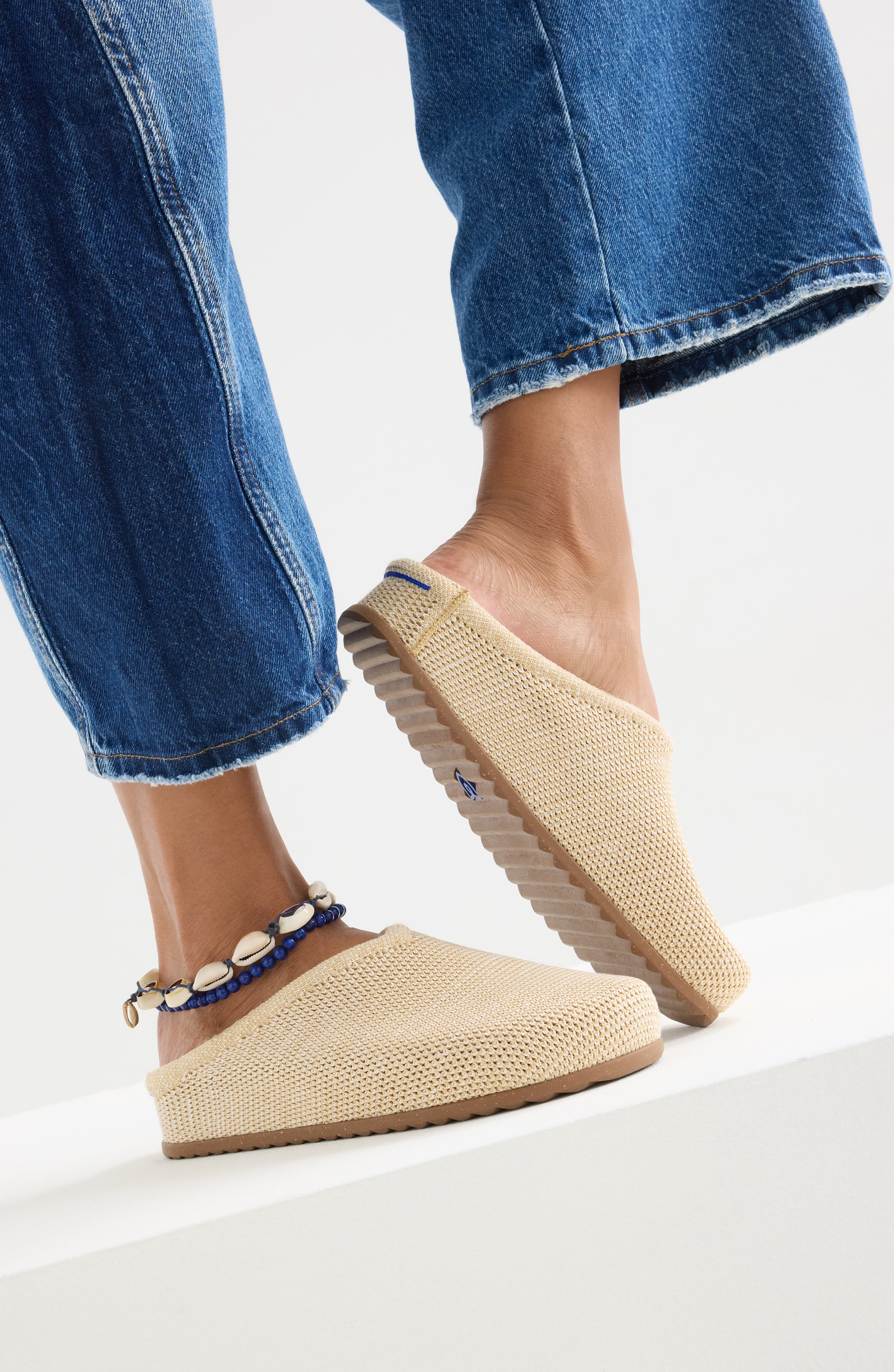Rothy's The Casual Clog, Alternate, color, Pelican Raffia-Knit