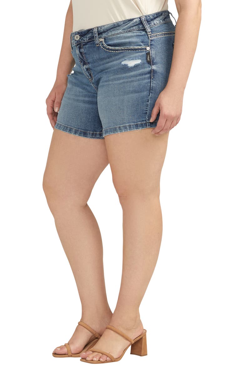 Silver Jeans Co. Elyse Mid Rise Denim Shorts, Alternate, color, 