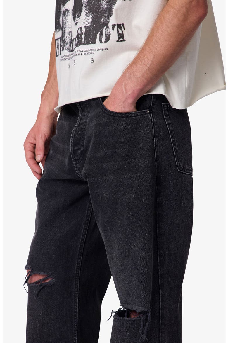 Distressed Kick Flare Jeans, Alternate, color, WASHED BLACK