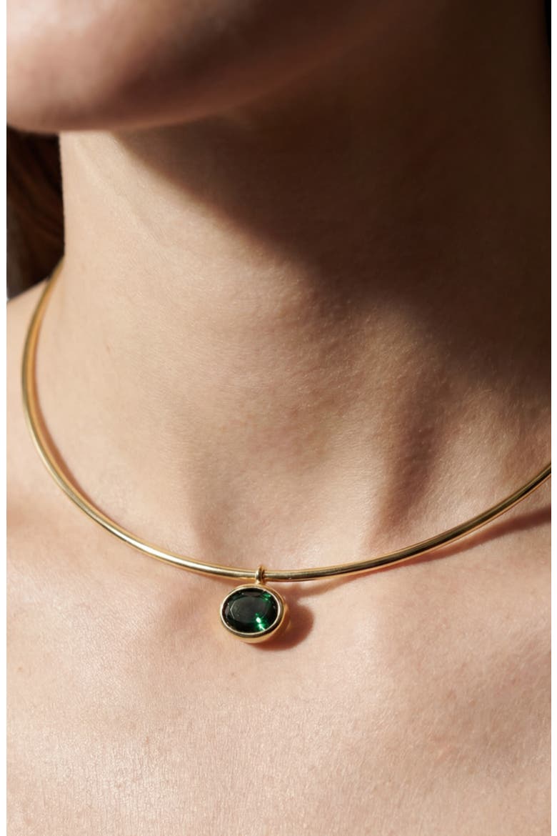 The Oval Pendant Choker, Alternate, color, GOLD