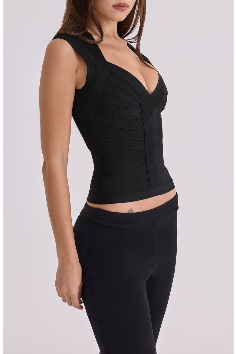 The Icon Bandage Top, Alternate, color, BLACK