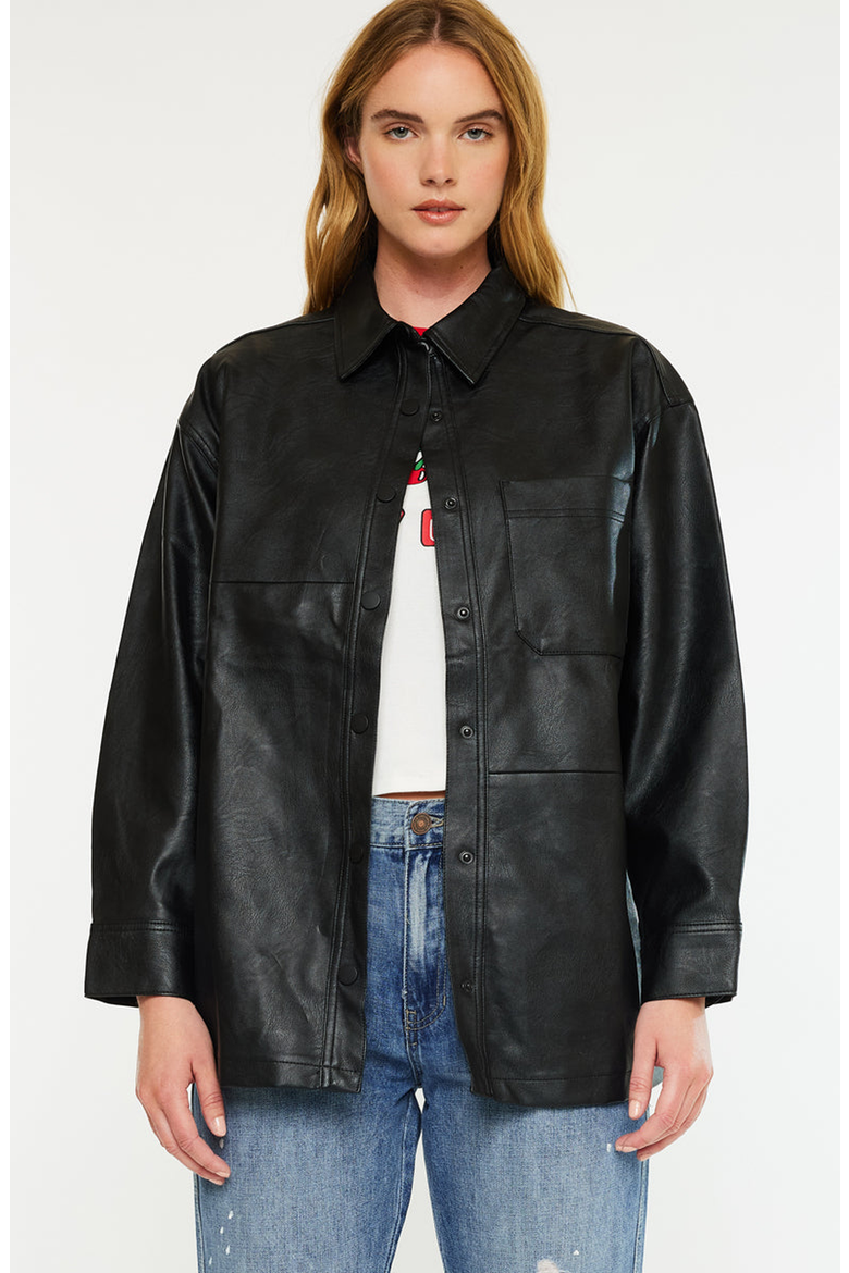 Margo Faux Leather Jacket, Main, color, Black