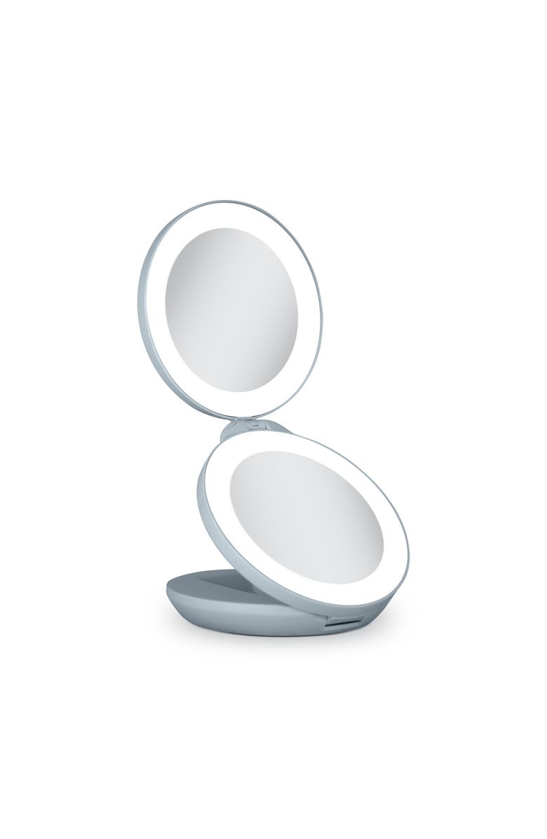 Lighted Travel Mirror with Magnification & Folding-to-Compact