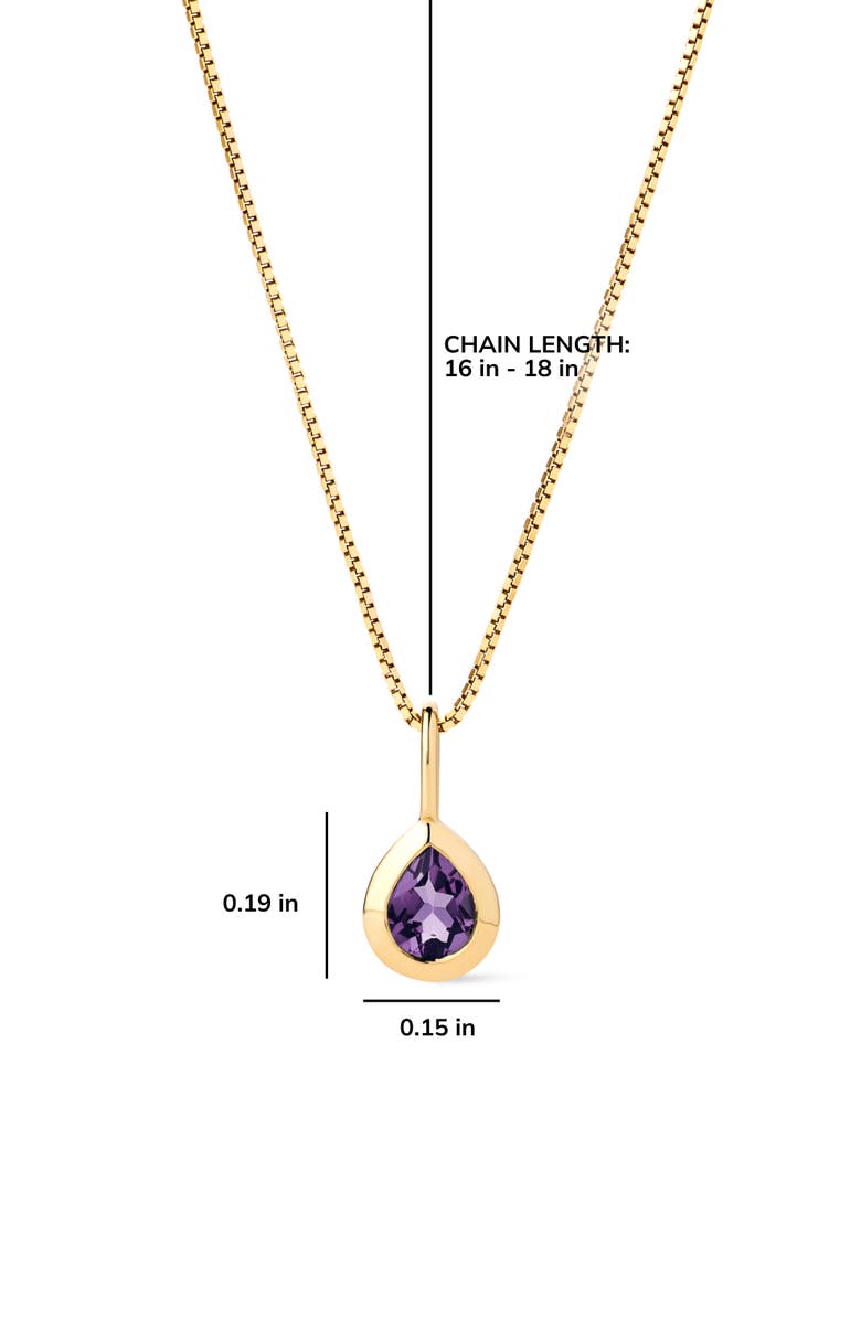 Ana Luisa Solid Yellow Gold - Teardrop Charm Necklace, Alternate, color, Light Blue Sapphire