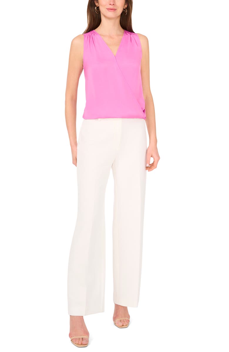 Vince Camuto Sleeveless Surplice Blouson Top, Alternate, color, Violet Blush
