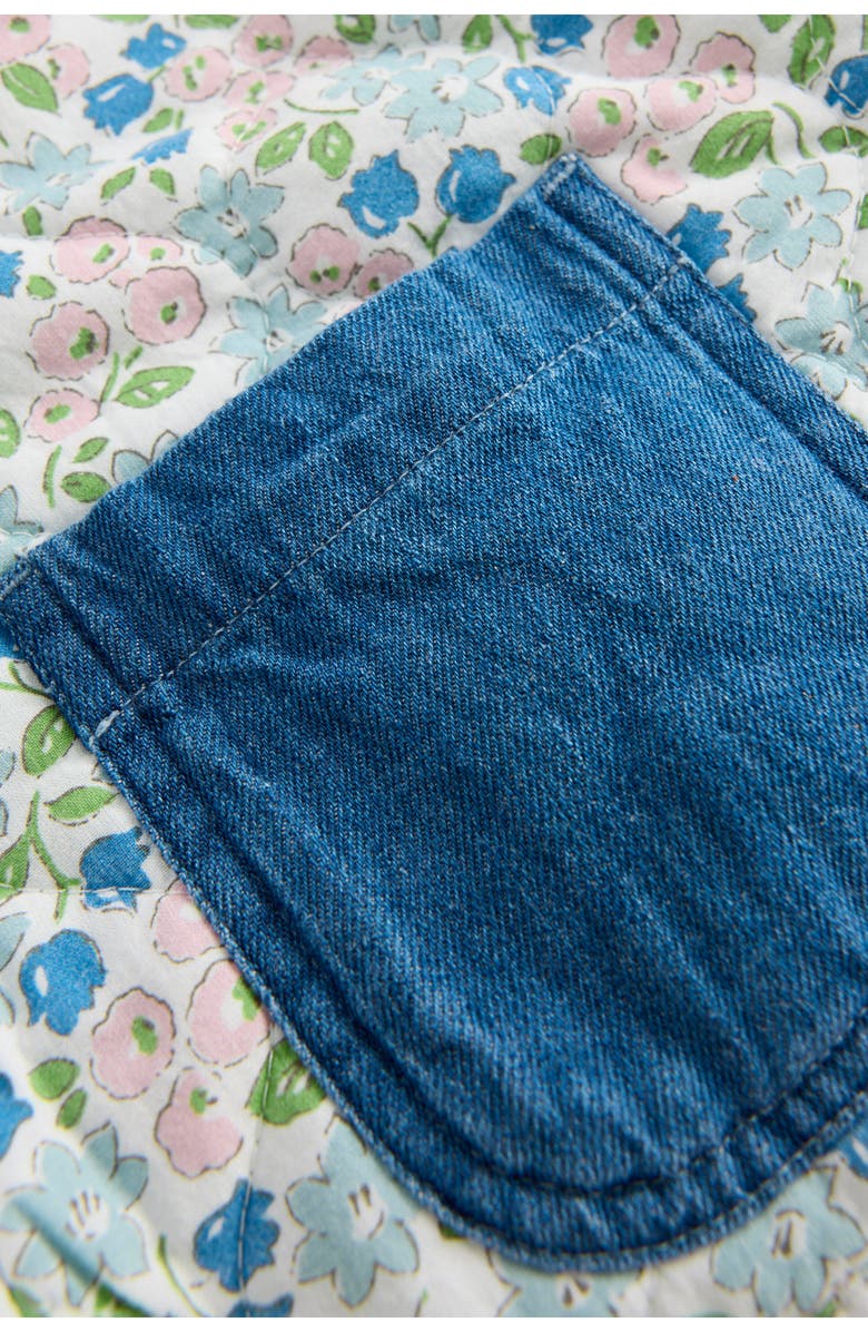 Mini Boden Kids' Reversible Quilted Vest, Alternate, color, Embroidered Denim