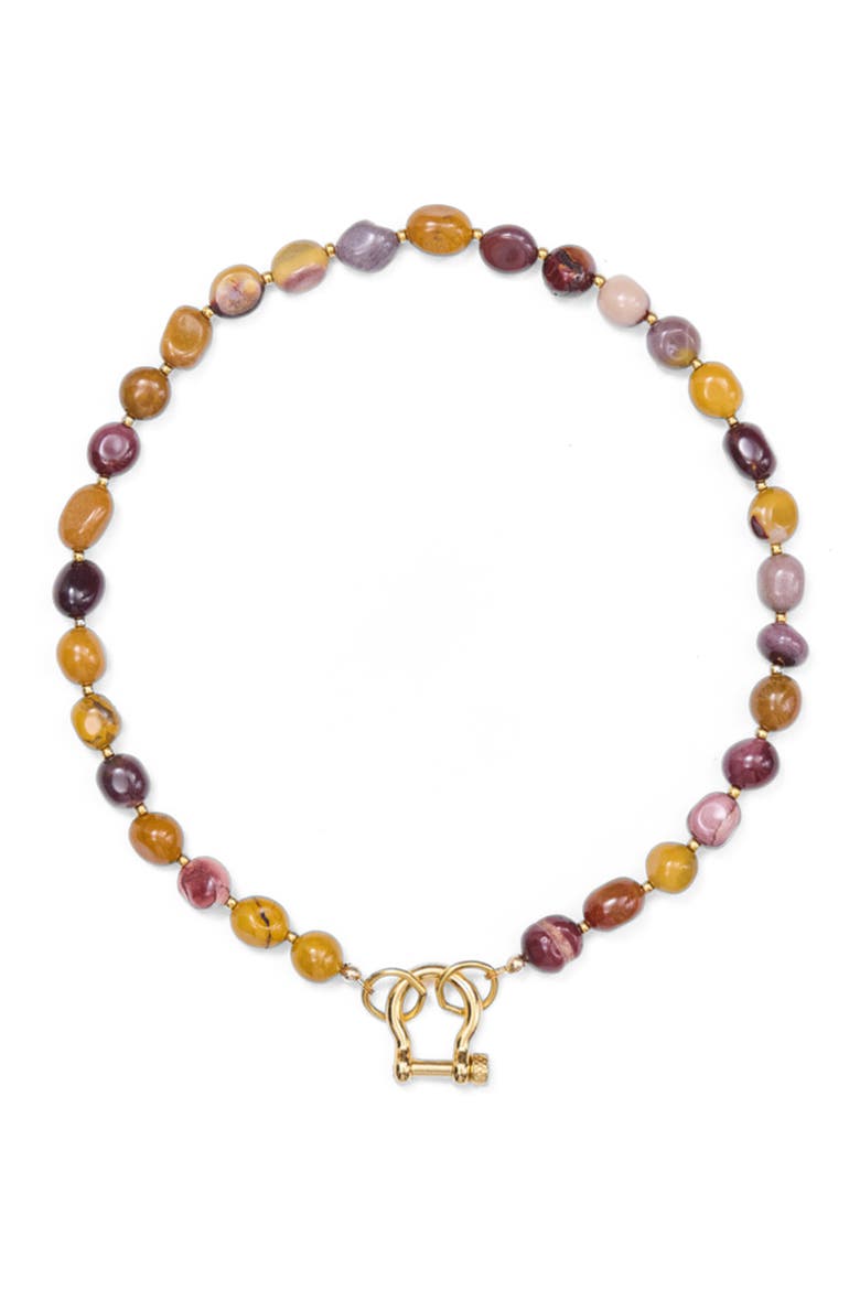 Gus Pebble Mookaite Gold Plated Necklace, Alternate, color, Multicolor