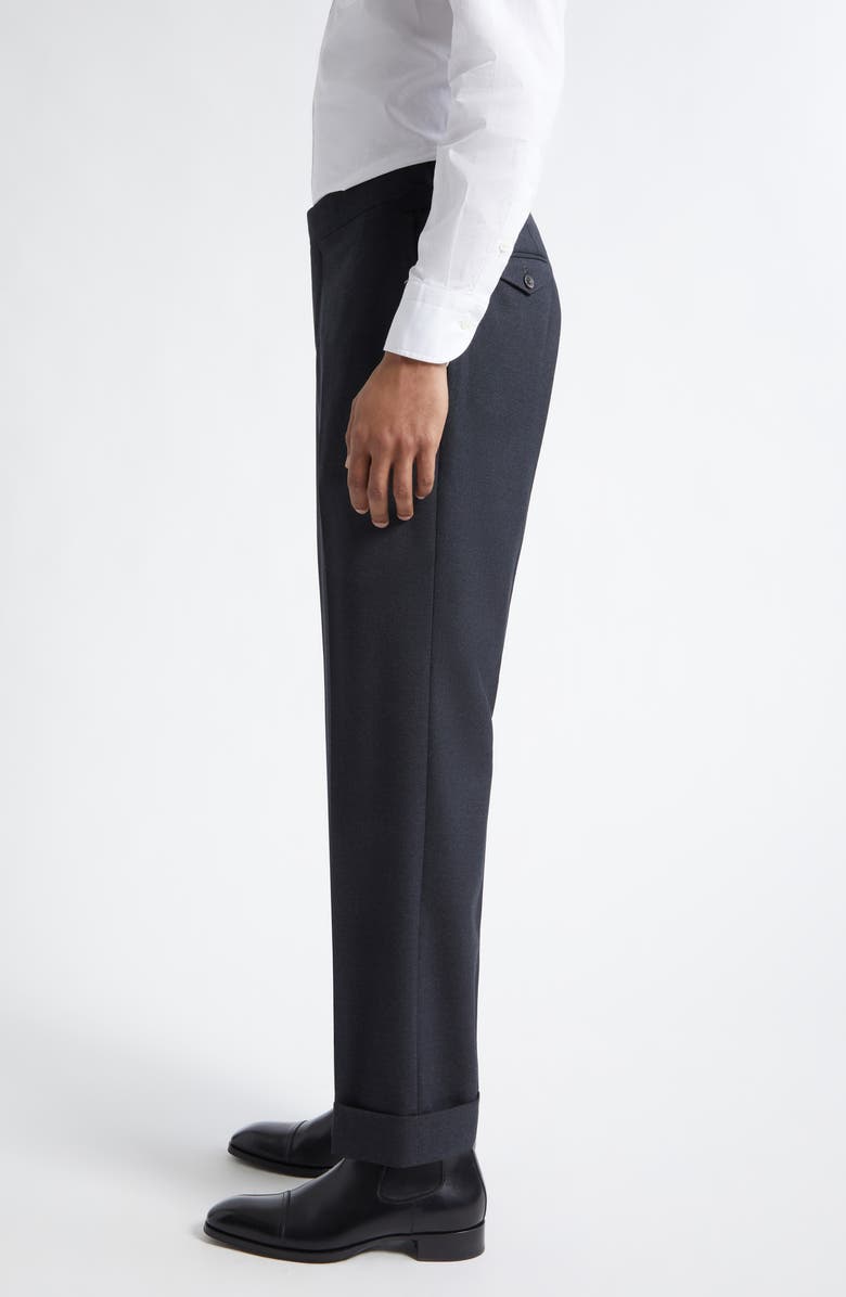 J. Mueser Waverly Single Pleat Tapered Trousers, Alternate, color, Dark Navy