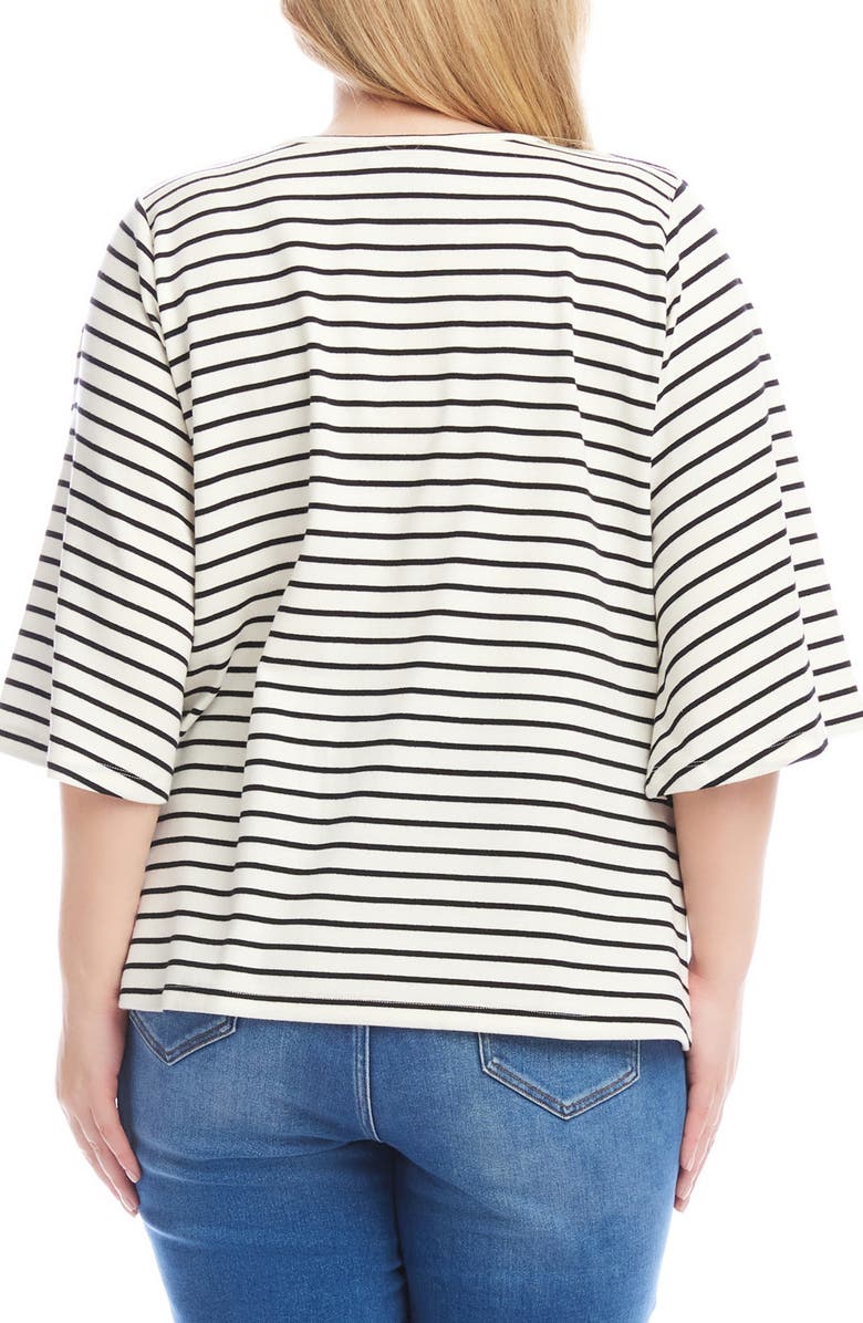 Karen Kane Stripe Pick-Up Hem Top, Alternate, color, 