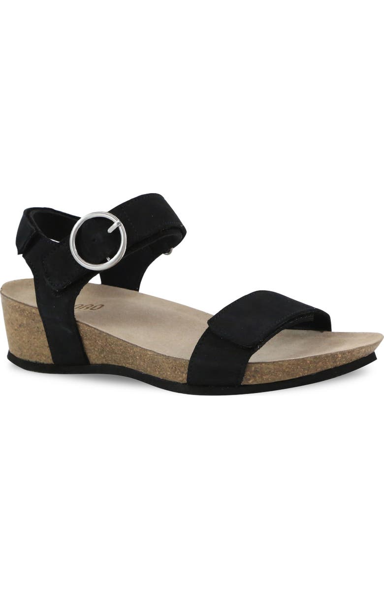 Munro Sintra Wedge Sandal, Main, color, Black Nubuck