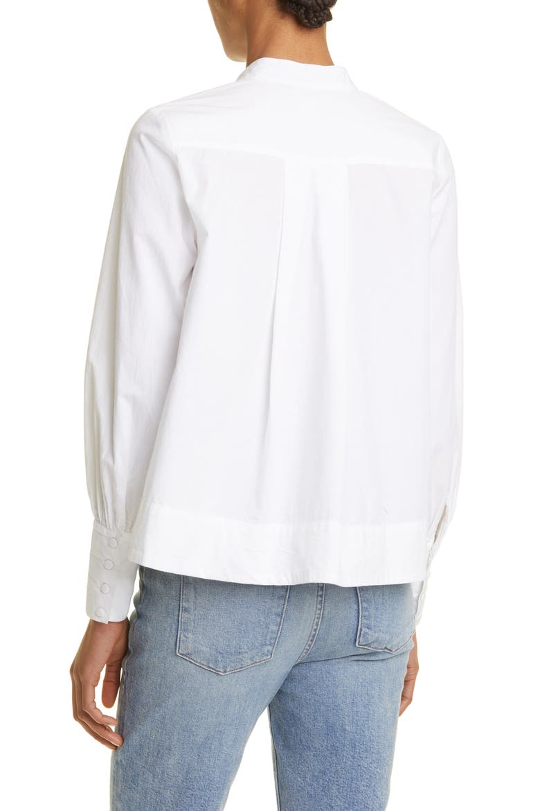 Freya Floral Embroidered Cotton Top, Alternate, color, WHITE