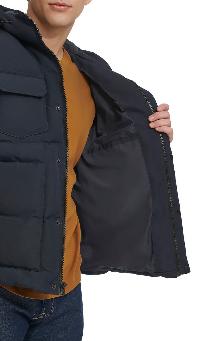 Levi's Water Resistant Hooded Quilted Puffer Jacket, Alternate, color, Navy