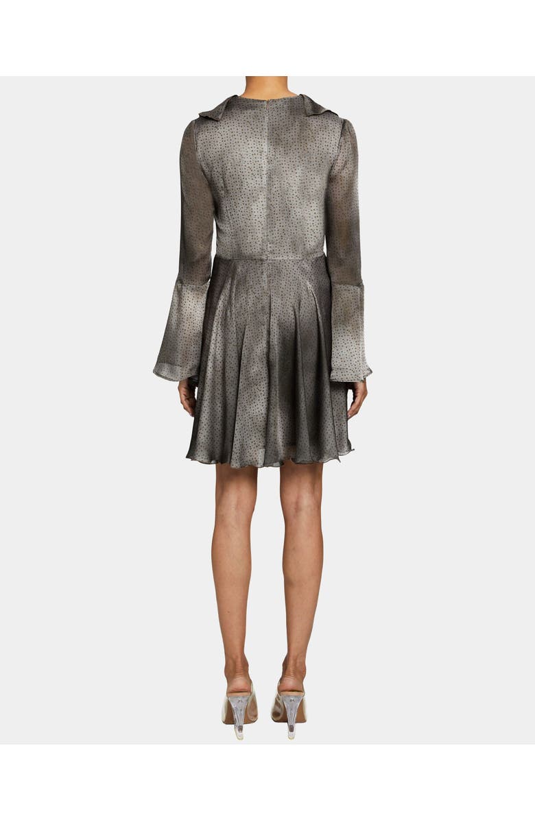 Santorelli ROXY Long Sleeve Ruffled Dress in Ombre Polka Dot Georgette, Alternate, color, 