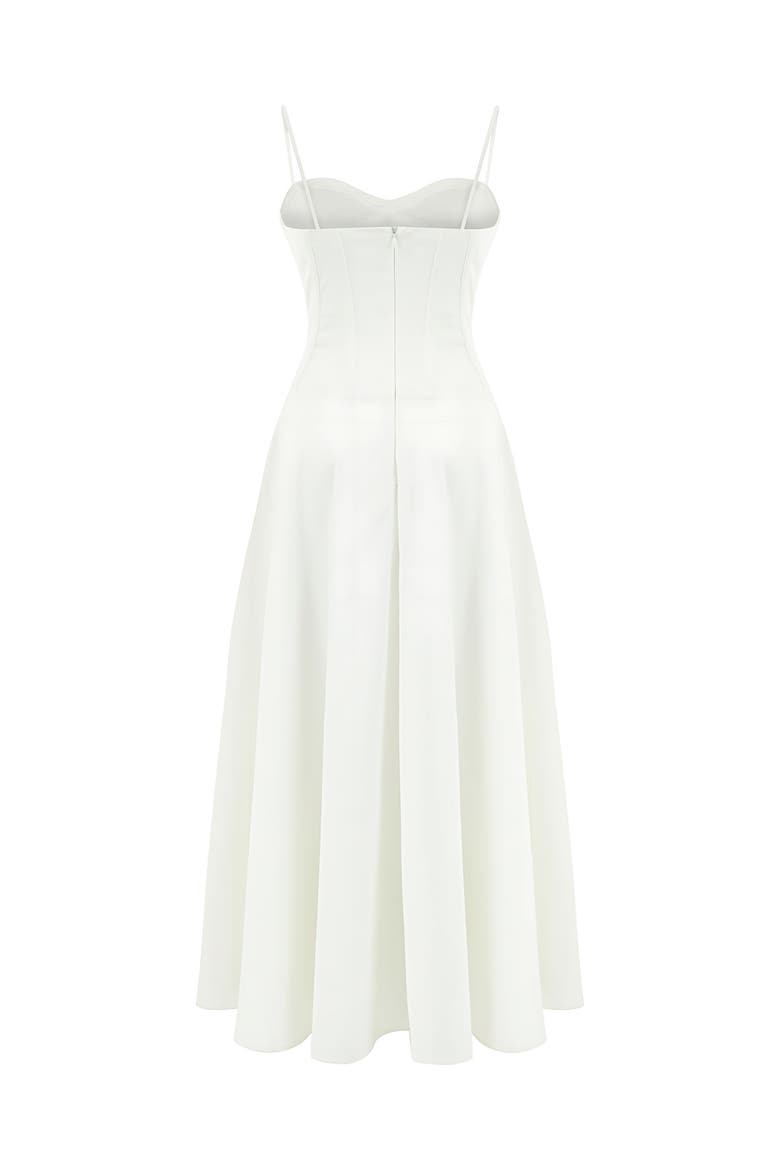 Corset Detailed Dress, Alternate, color, Ivory
