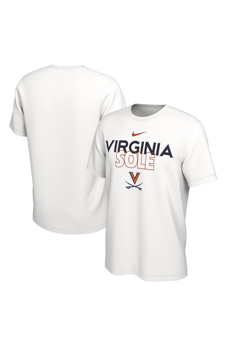 Nike White Virginia Cavaliers 2023 On Court Bench T-Shirt, Main, color, 