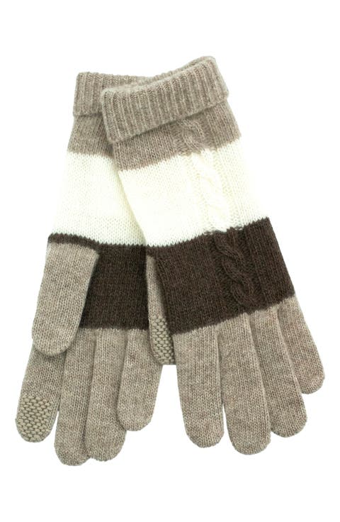 Striped Cashmere Tech Gloves