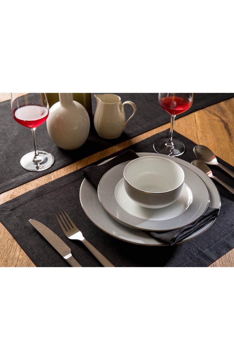 Solino Home Linen Placemats - Fete, 14" x 19", Alternate, color, Black