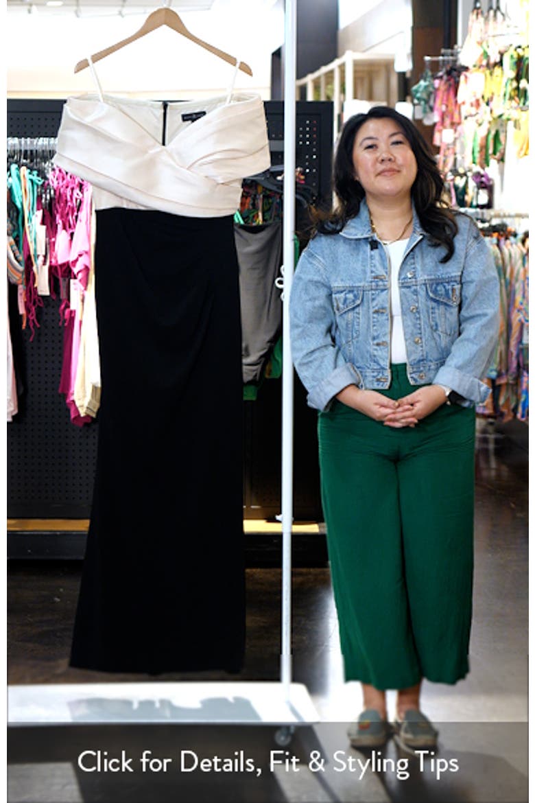 Off the Shoulder Scuba Crepe Gown. video