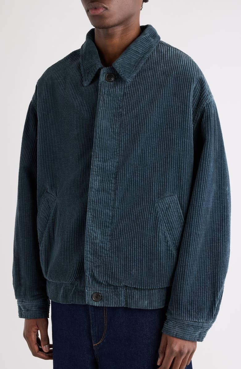 Isabel Marant Nelvil Oversize Corduroy Button-Up Jacket, Alternate, color, Storm Blue