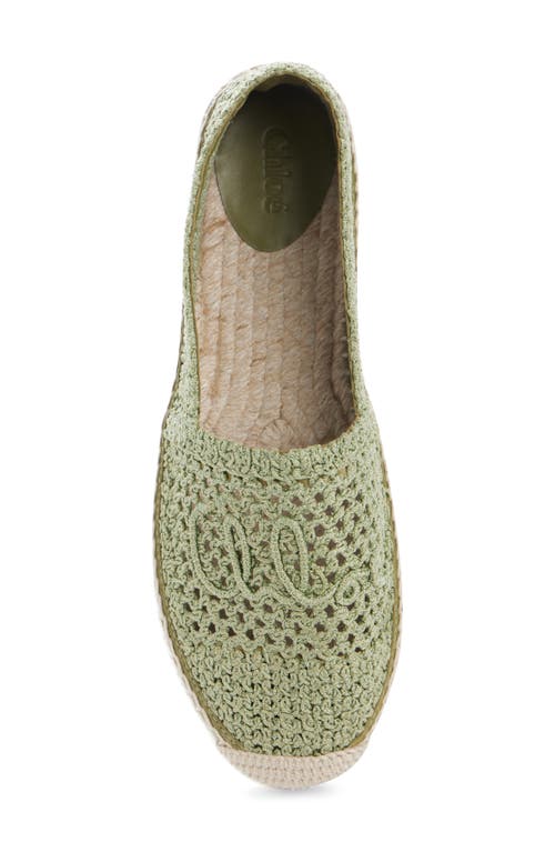 Chloé Isla Logo Espadrille In Green