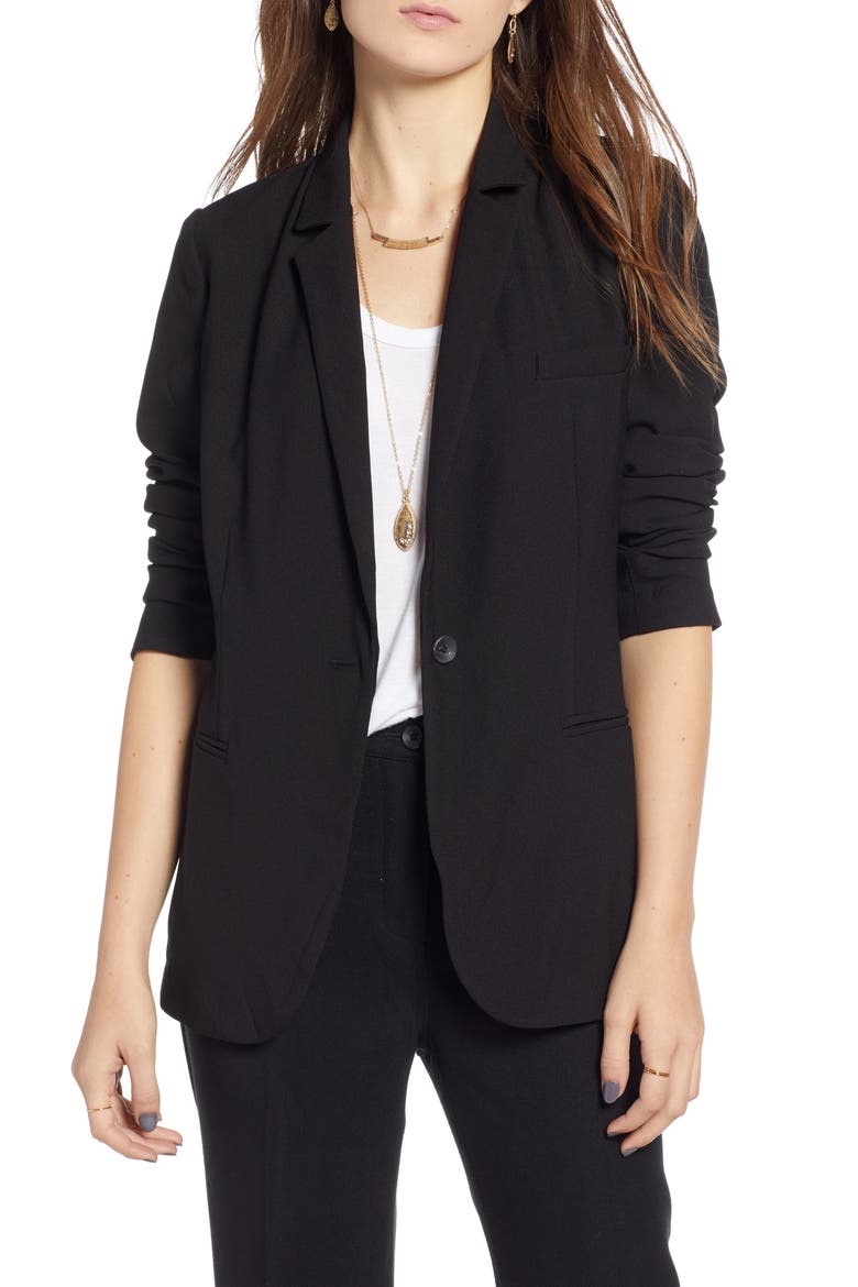 Relaxed Blazer, Main, color, BLACK