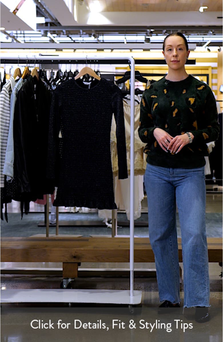 Metallic Smocked Long Sleeve Minidress, sales video thumbnail