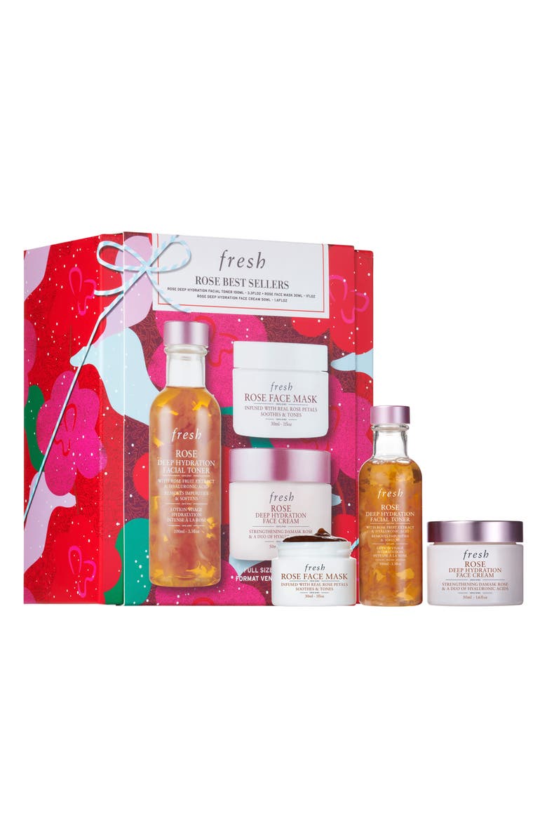 Fresh<sup>®</sup> Rose Deep Hydration Skin Care Gift Set USD $96 Value, Main, color,