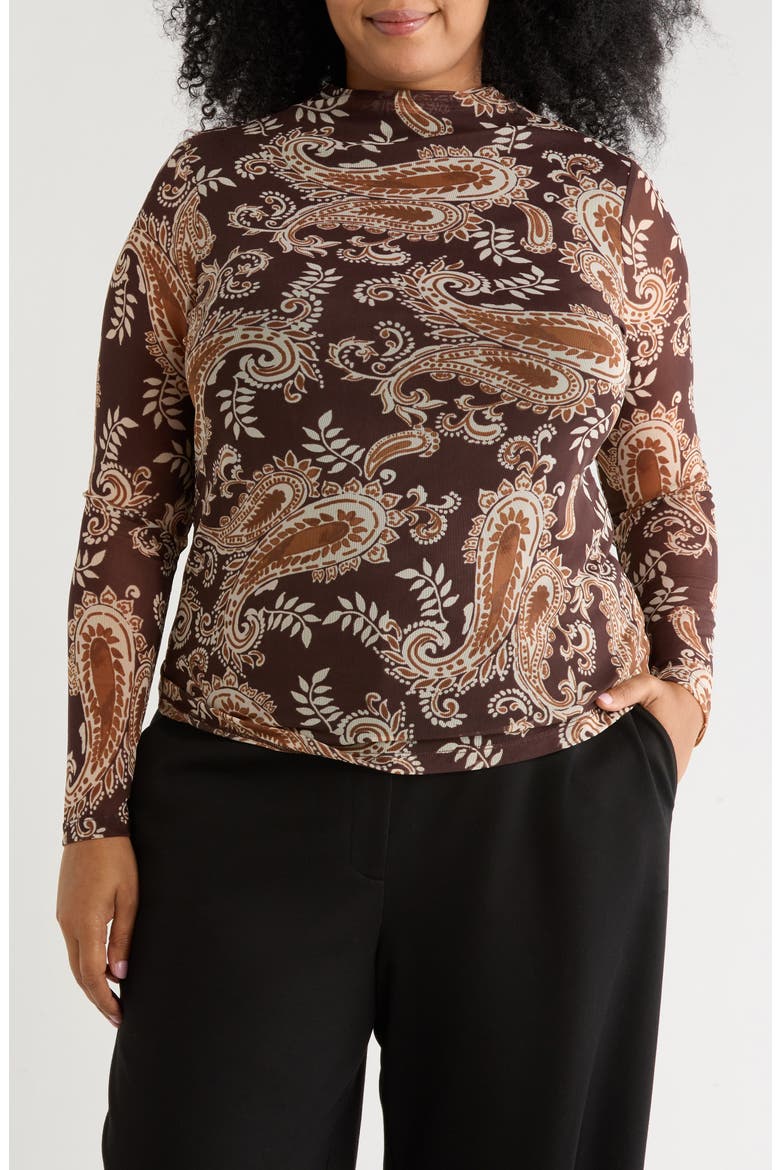 Live In Printed Mesh Tee, Main, color, BOHEMIAN PAISLEY