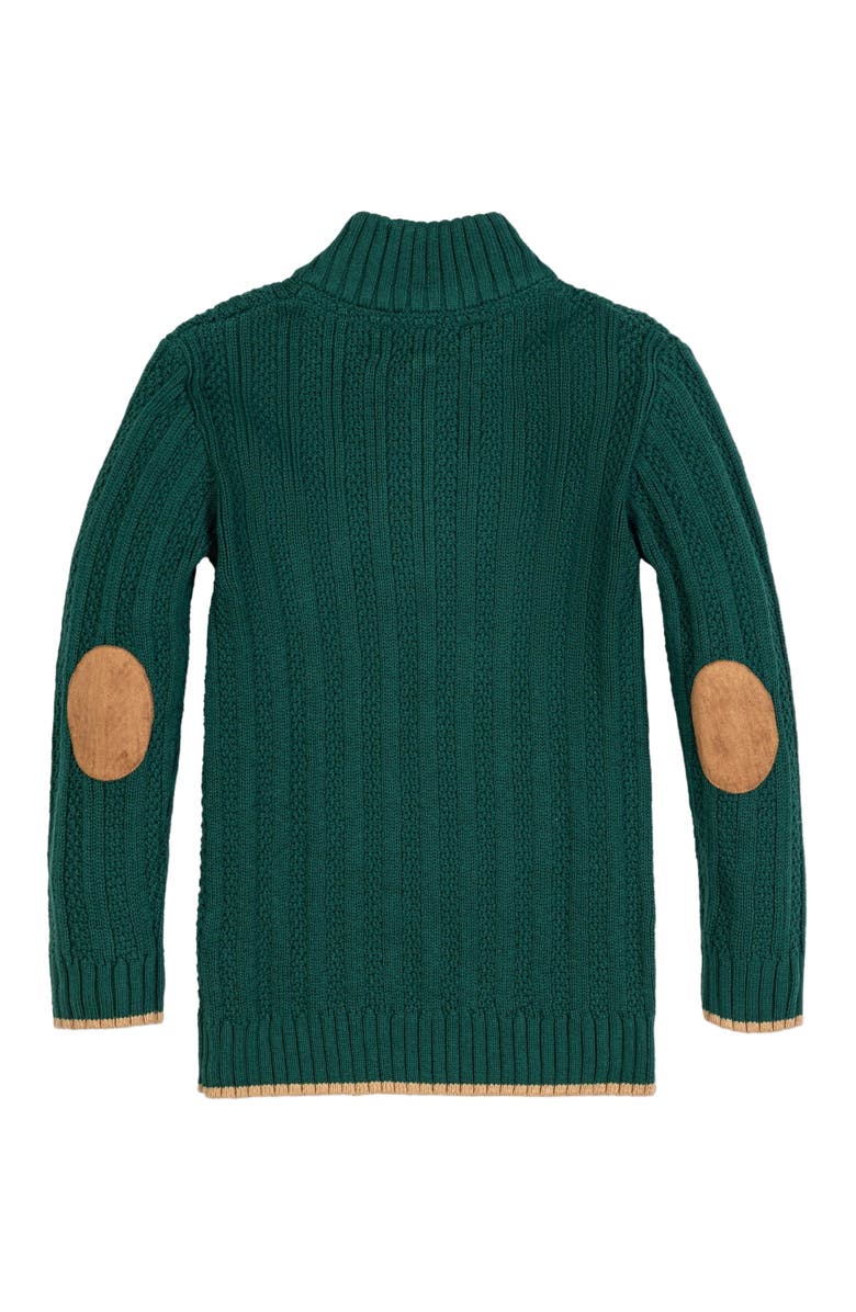 Hope & Henry Baby Boys' Organic Half Zip Sweater with Suede Trim, Infant, Alternate, color,