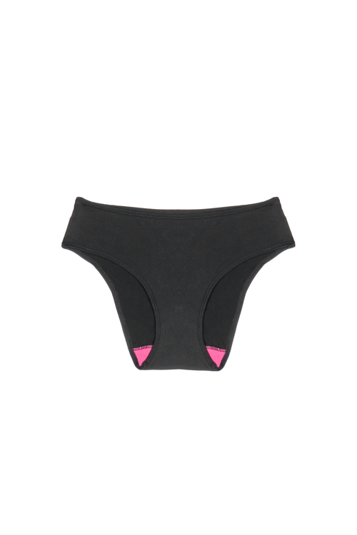 Cheeky Cherry Leakproof Everyday Liner Ultra Smooth Mid-rise Brief In Black