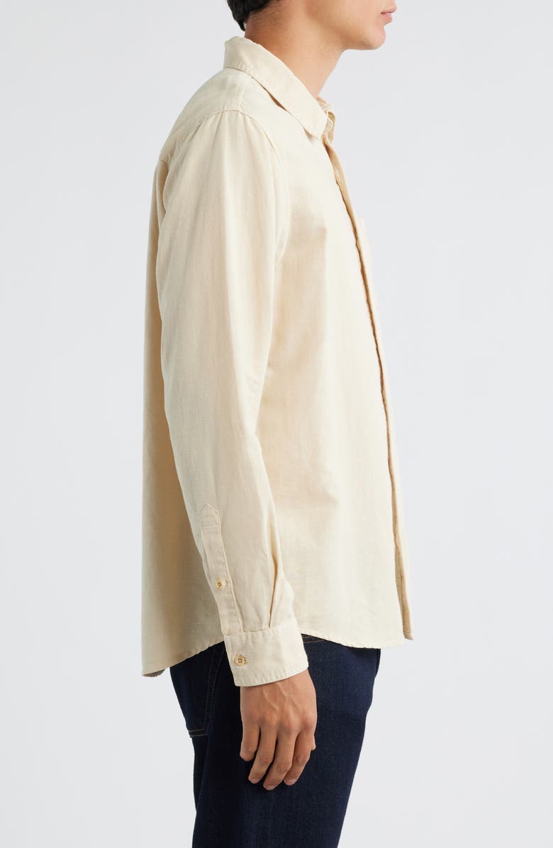 AG Wesley Linen & Cotton Button-Up Shirt, Alternate, color, Natural Ivory
