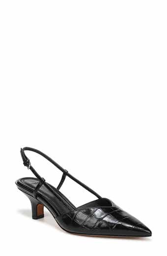 Vince Levvy Slingback Pointed Toe Kitten Heel Pump