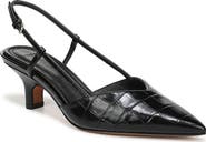 Vince Levvy Slingback Pointed Toe Kitten Heel Pump