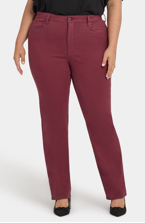 Nydj Marilyn High Waist Straight Leg Jeans In Burgundy