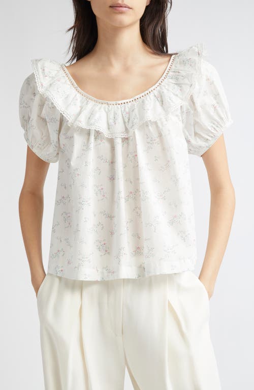 DOEN DÔEN SILVIE FLORAL PUFF SLEEVE ORGANIC COTTON