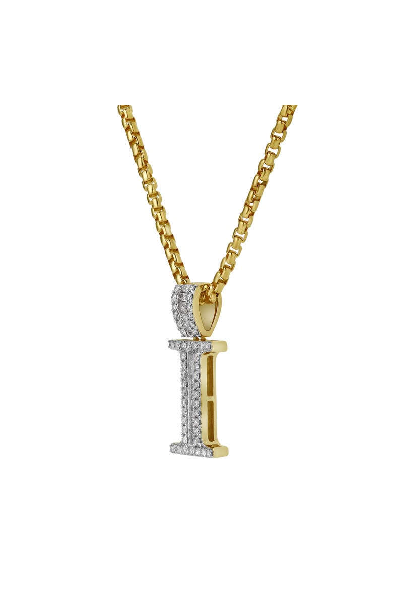 LuvMyJewelry I Initial Diamond Pendant 10K Yellow Gold - 0.60 Carats, Alternate, color, 10K Yellow Gold