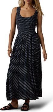 Faherty Sophia Smocked Sleeveless Maxi Dress