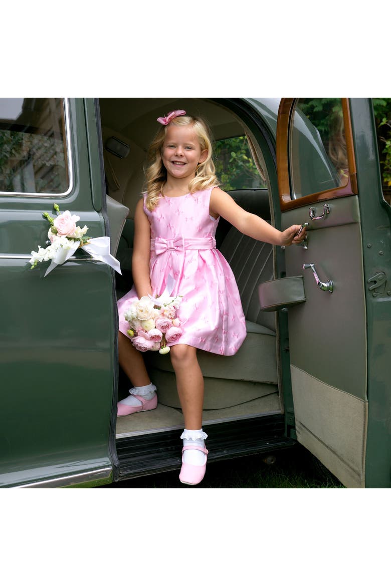 Bow Damask Dress, Alternate, color, Pink