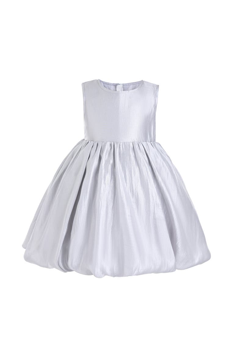 Bow Back Bubble Dress, Main, color, Silver
