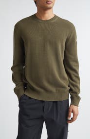 Moncler Logo Patch Cotton Crewneck Sweater