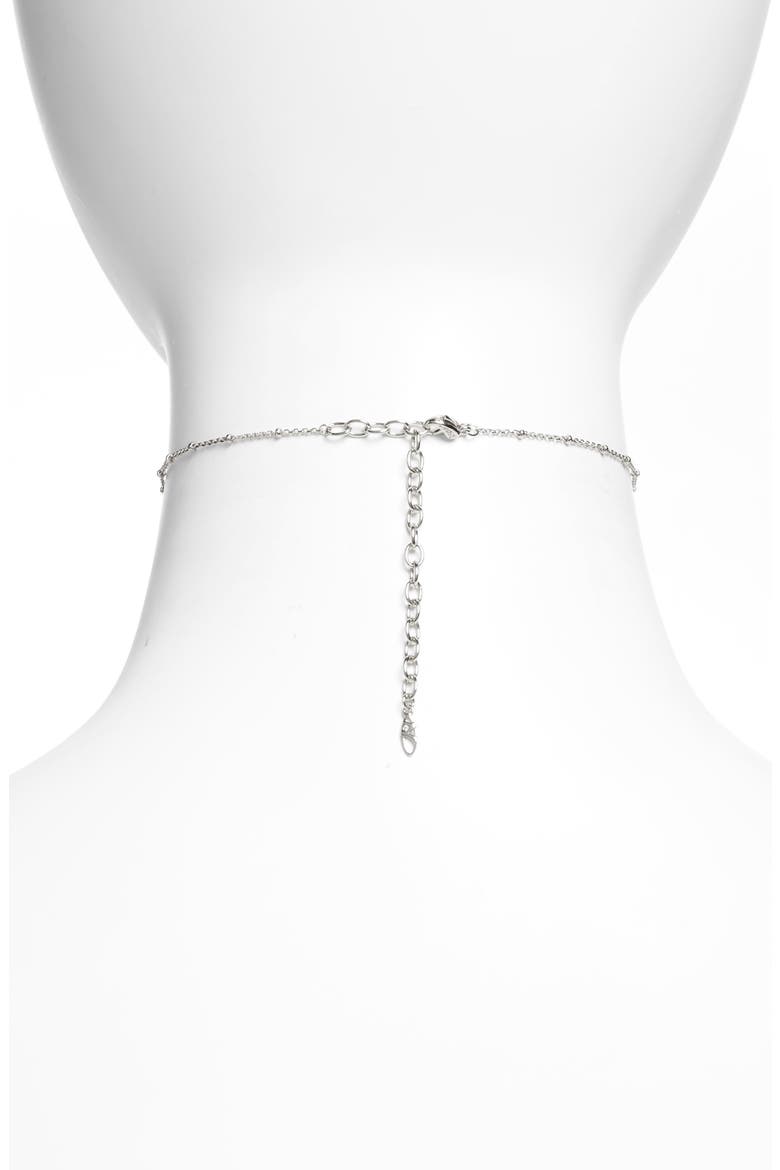 Crystal Bezel Choker, Main, color, SILVER